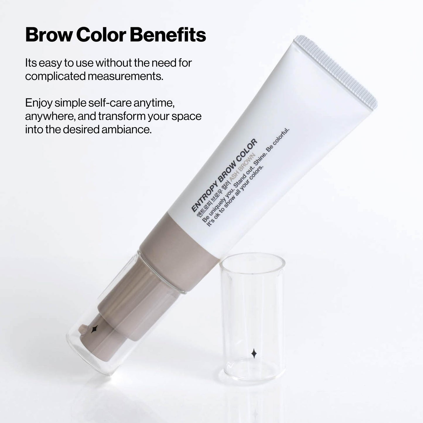 ENTROPY MAKEUP Brow Color #Ash Brown - Long-Lasting Eyebrow Tinting Kit for Natural-Looking Brows, Up to 4 Weeks, Nourishing Aloe Vera & Moringa Extract, 6 Applications, Easy-to-Use