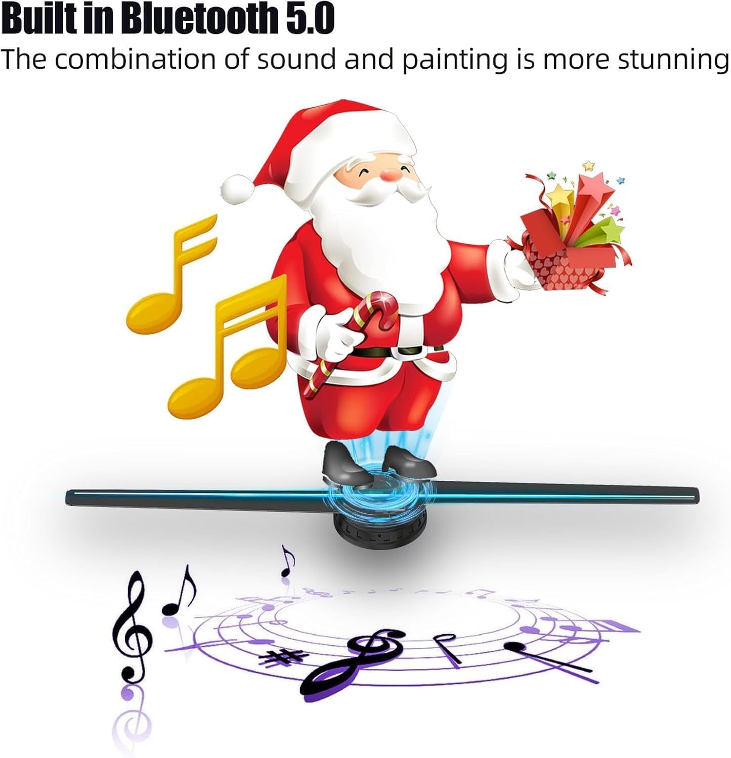3D Hologram Fan,16.5in Hologram Fan Holographic Projector Supports WiFi Connection 302 HD LED Portable Design 42CM 3D Led Fan Display Contains 700 Videos for Store, Bar, Events, Trade Shows, Parties