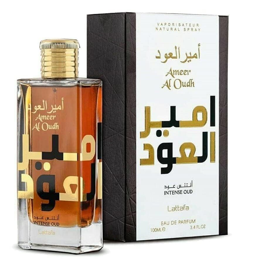 Lattafa Ameer Al Oud Intense Oud for Unisex Eau de Parfum Spray, 3.4 Ounce (Pack of 2)