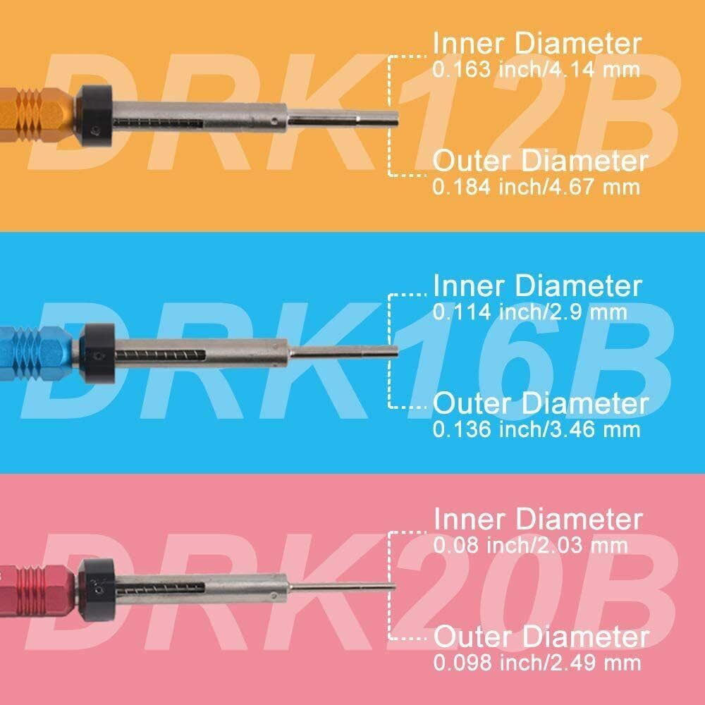 JRready ST5135 Extraction Tool Kit, DRK12B M81969/19-02 DRK16B M81969/19-01 DRK20B M81969/19-06,Terminal Pin Removal Tool Kit