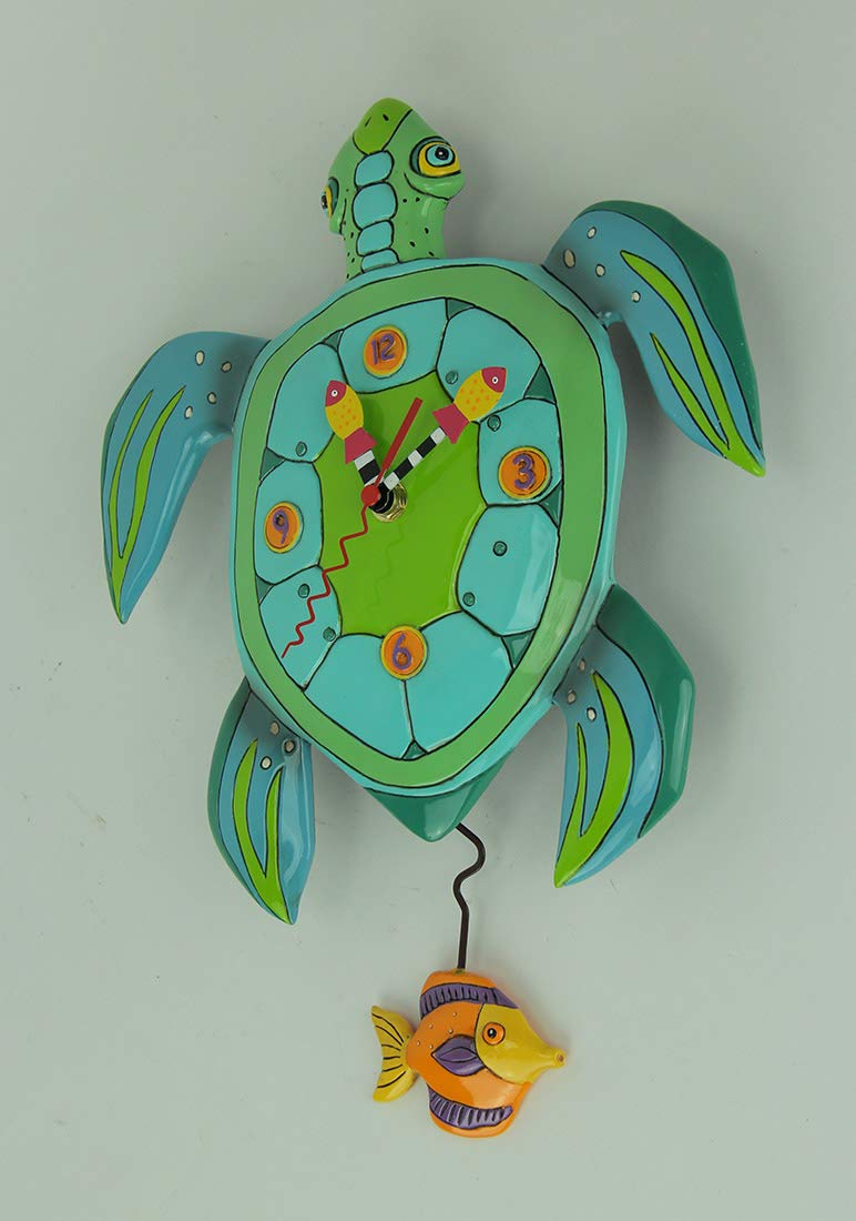 Allen Designs P1858 Whimsical Turtle Pendulum Wall Clock Sup Dude?
