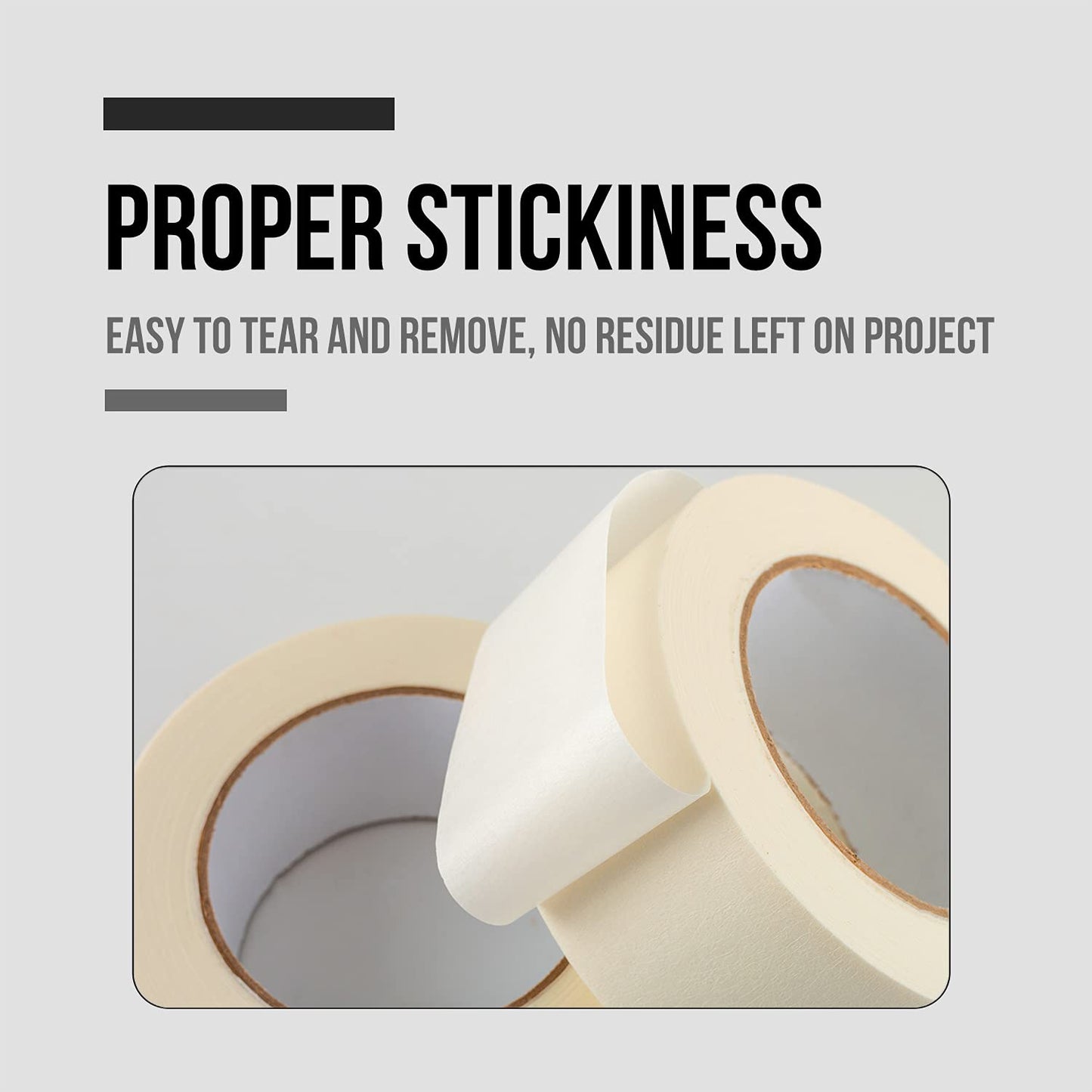 Lichamp Wide Masking Tape 2 inches, 10 Pack General Purpose Masking Tape Bulk Multipack for Basic Use, 1.95 inches x 55 Yards x 10 Rolls (550 Total Yards)