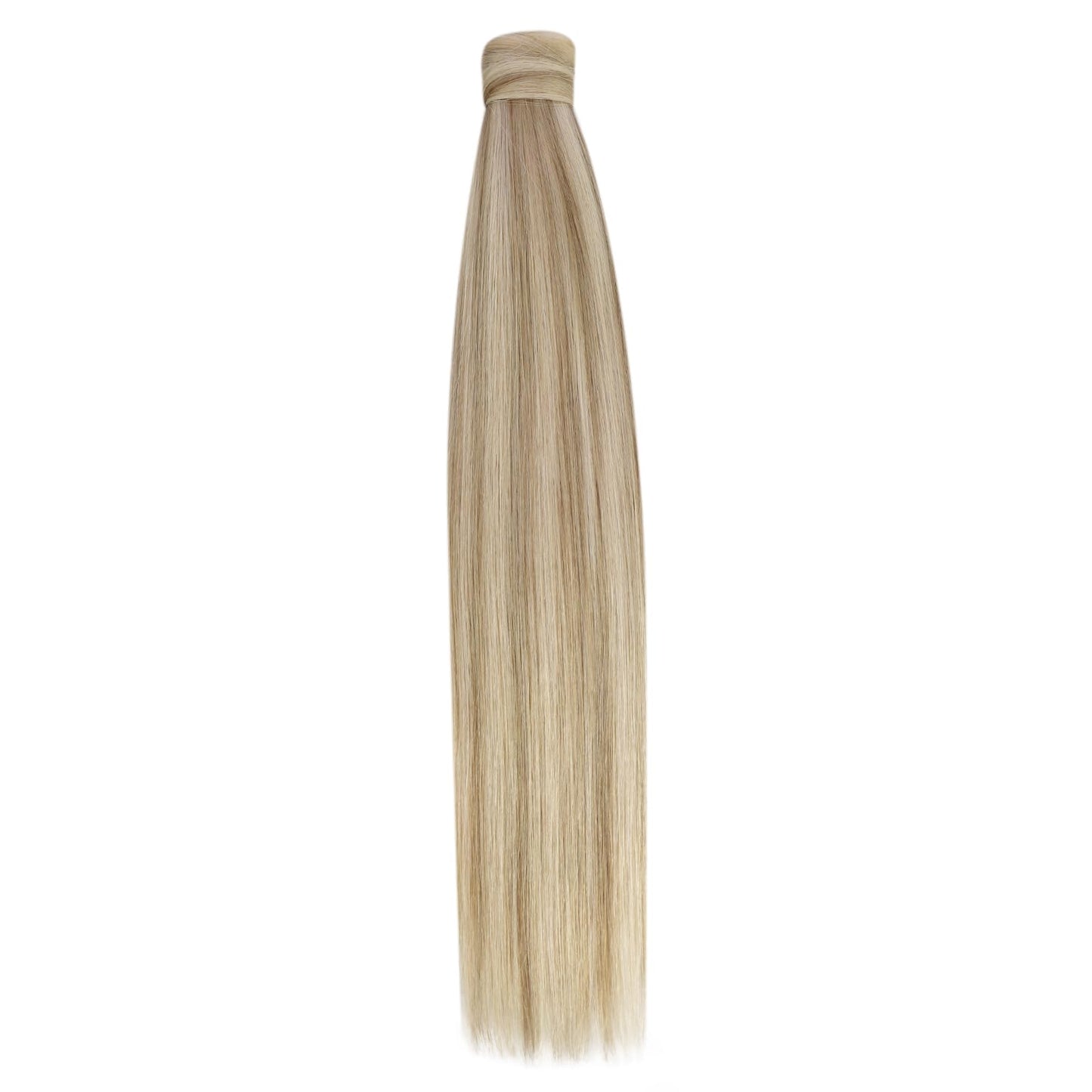 Ve Sunny Ponytail Extension Human Hair Blonde Hair Extensions Ponytail Light Blonde Mix Golden Blonde Highlights Real Hair Ponytail Extension Short Ponytail Extension Highlights 80g 14inch