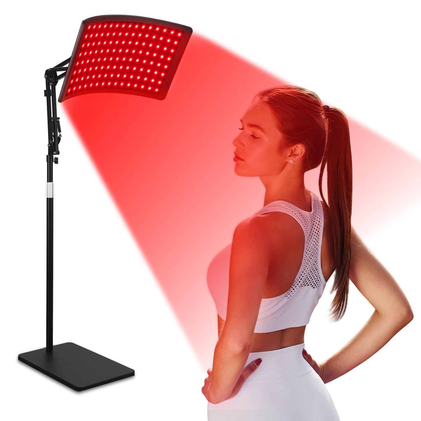 Red Light Therapy for Body, Adjustable Infrared Light Therapy Lamp with Stand - 660nm Red Light and 850nm Near Infrared Light Lamp Device for Facial and Body Skincare