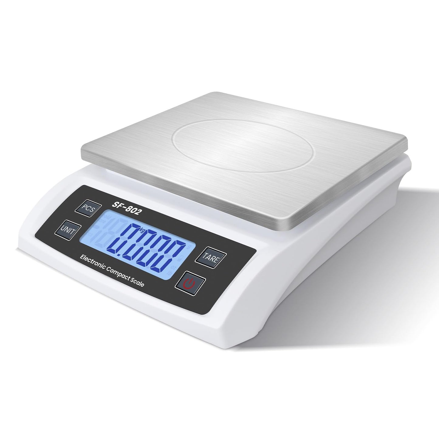 Puozult Digital Kitchen Scale 30kg/66lb Large Food Scale for Baking Cooking Stainless Bread Scale with LCD Display Counting Scales for Commercial(Color : Stainless White)