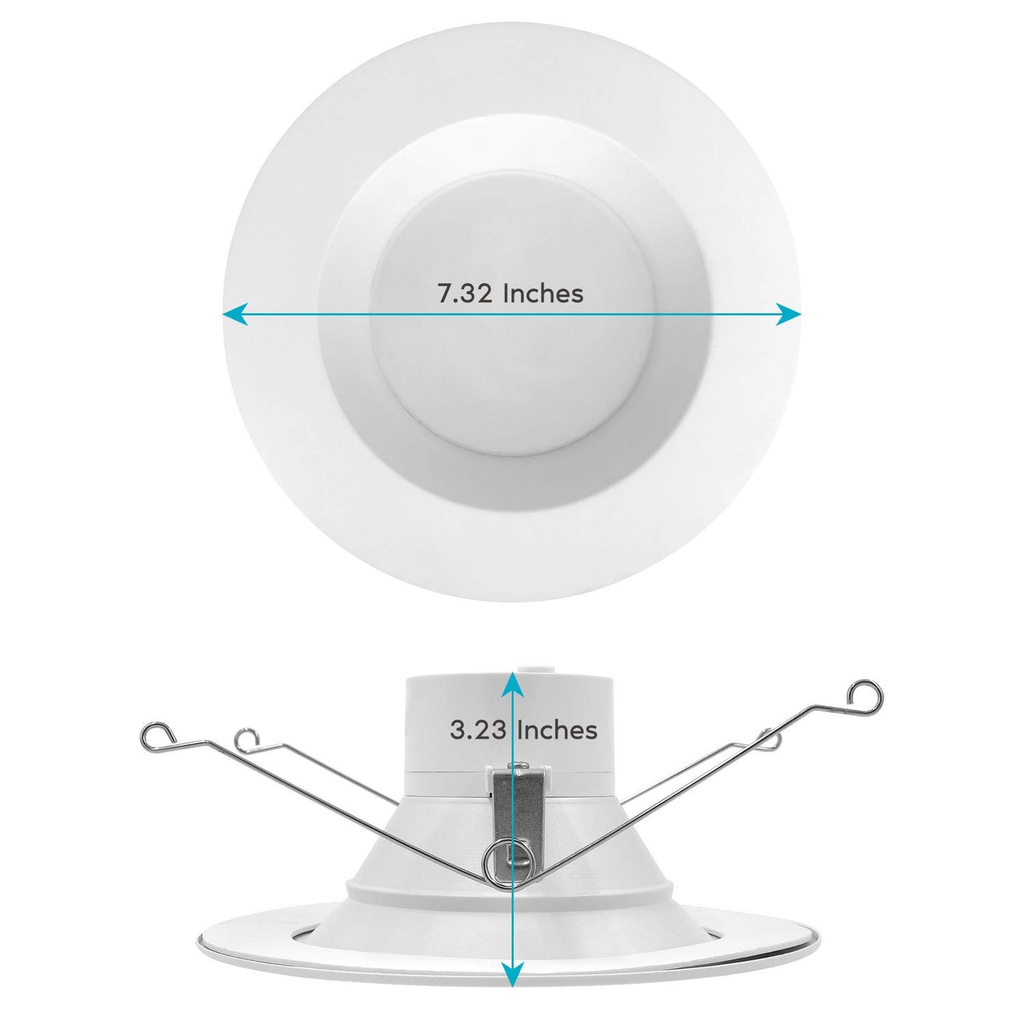 LUXRITE 5/6 Inch LED Recessed Retrofit Downlight, 14W=90W, CCT Color Selectable 2700K | 3000K | 3500K | 4000K | 5000K, Dimmable Can Light, 1100 Lumens, Wet Rated, Energy Star, Smooth Trim (4 Pack)