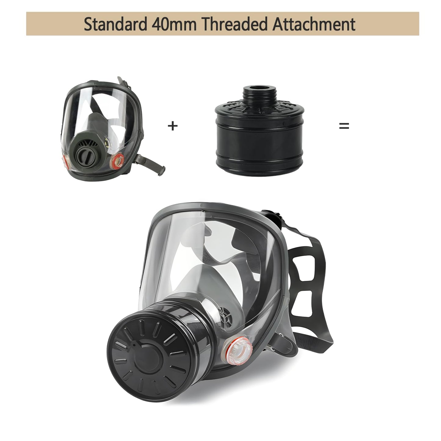 AMZYXUAN 4Pack 40mm Gas Mask Filters - Gas Mask Filter for Gas Mask - 40mm Activated Carbon Filter Against Vapors Dust Paint Spray Welding