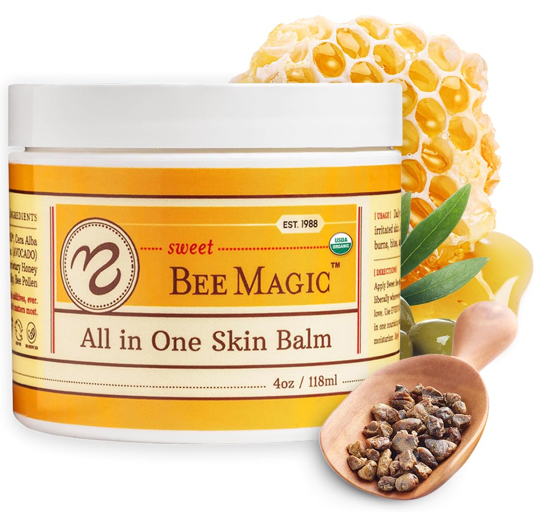 Sweet Bee Naturals - All-in-One Skin Balm & Ointment for Face & Body, Multipurpose Moisturizer for Dry Skin, Burns, & Irritation, Bee Magic Skin Care Essentials -1 Jar (4oz)