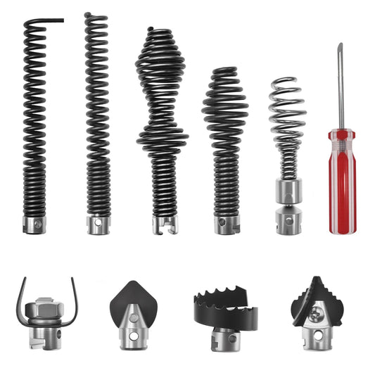 10-Piece Drain Cleaning Kit, Drain Cable Cutter Kit for 5/8"" (16mm) Port Heavy-Duty Cables; Compatible with K-400, C-4, C-6, C-7, C-8, and C-9 Models.