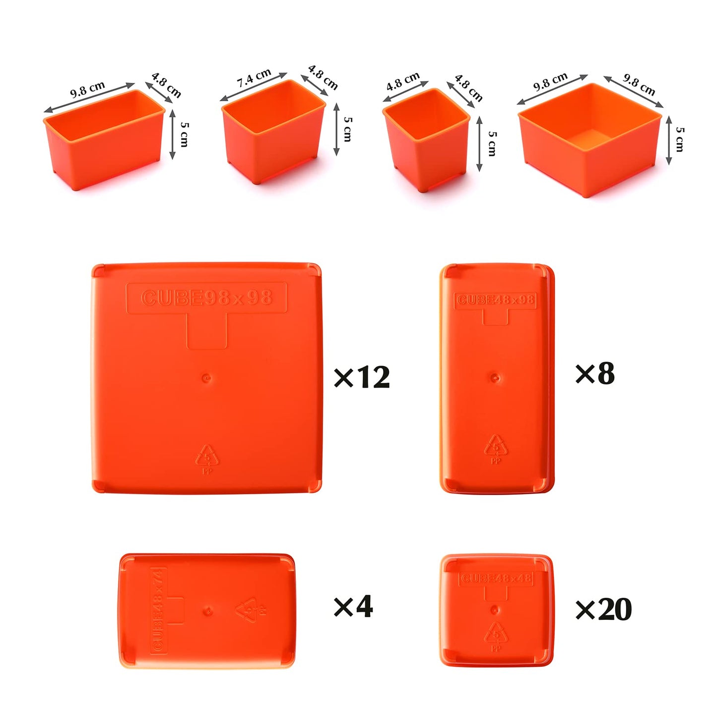 EMENTOL 2PCS Multi-Purpose Portable Organizer Box Set with 44-Removable Compartments, 2 Pieces Professional Boxes with Dimension 16.2"L*13"W*2.3"H