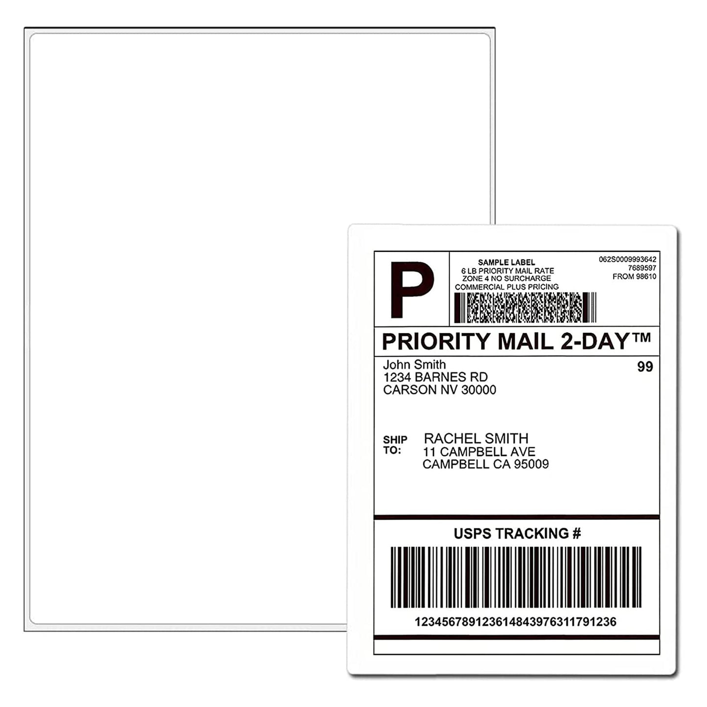 NefLaca 500 Full Sheet Stickers, 8.5" x 11", 500 Labels