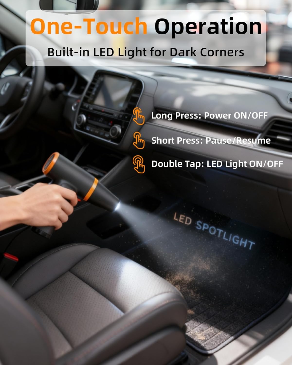 [Upgraded] Compressed Air Duster, 180000RPM High-Velocity Electric Air Duster with Stepless Speed Control, Rechargeable Portable Cordless Air Blower for Home, Car, Computer, and Keyboard Cleaning