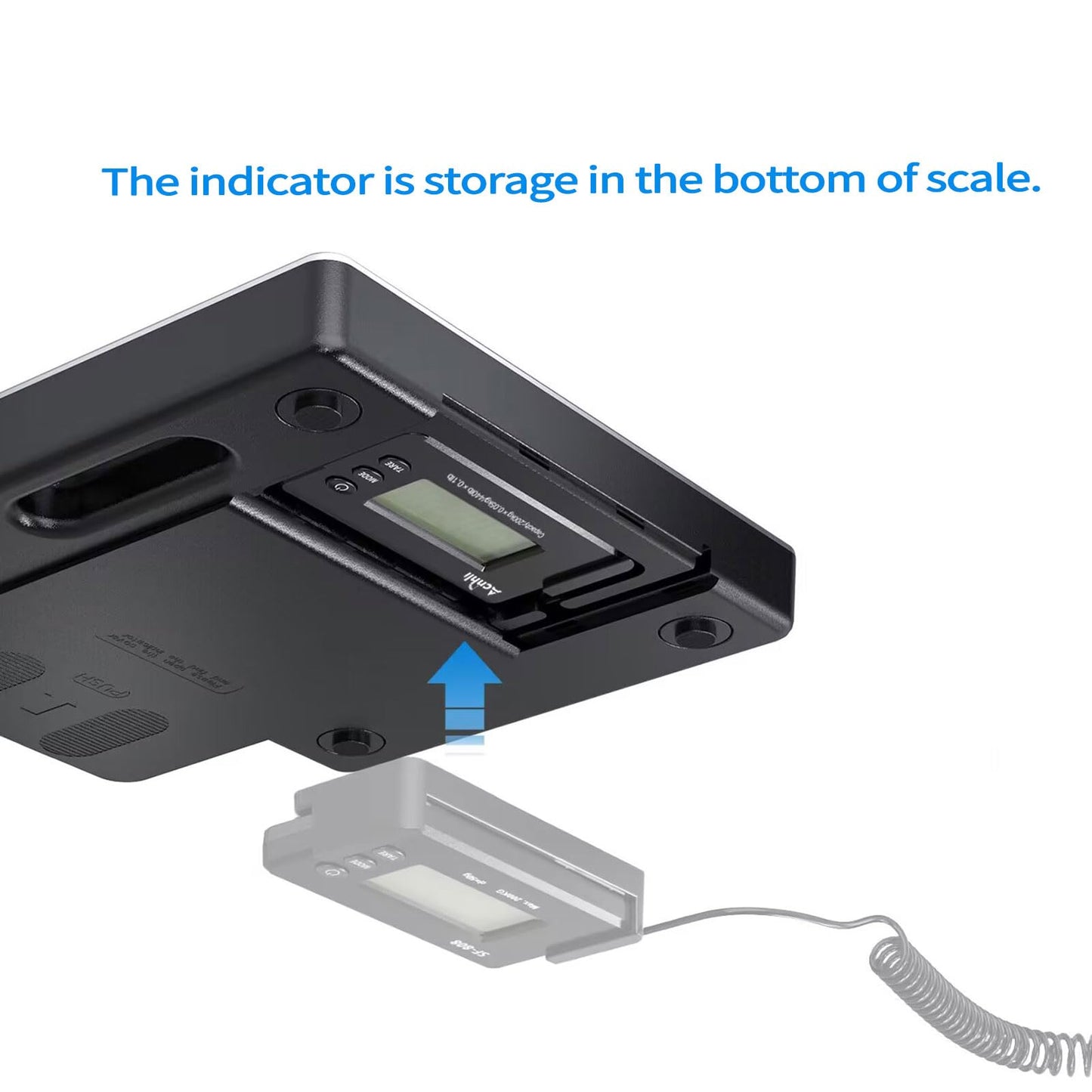 ACNHLI Heavy Duty Shipping Scale,440 LBS high Precision Hidden Wall Mounted Display, Portable Multi-Function Weighing Scale for Warehouse/Office/delivery Company, Includes Adapter and Product Manual
