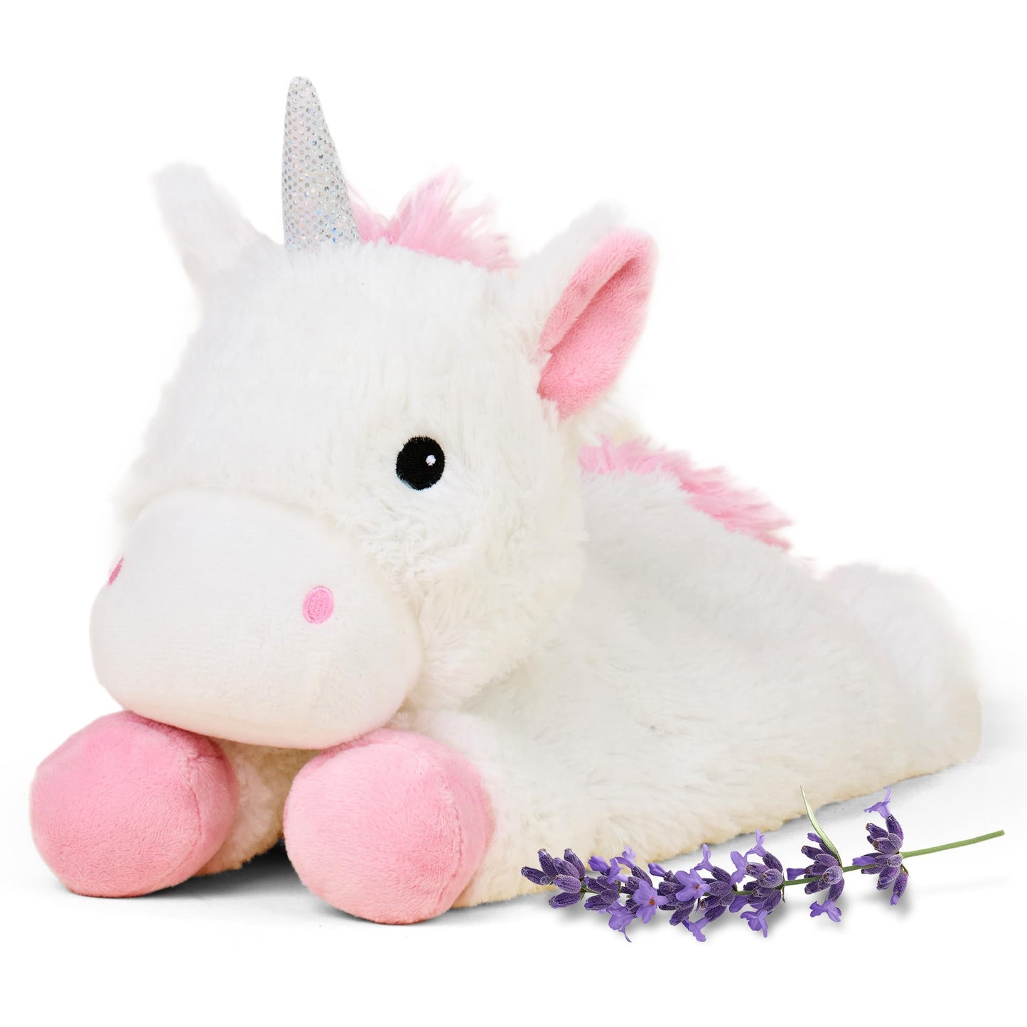 Warmies Microwave Safe & Weighted Plush Unicorn - Heated Plush for Warmth and Comfort - Cute Soft Plush for Adults and Kids (Boys, Girls, Babies, Toddlers)