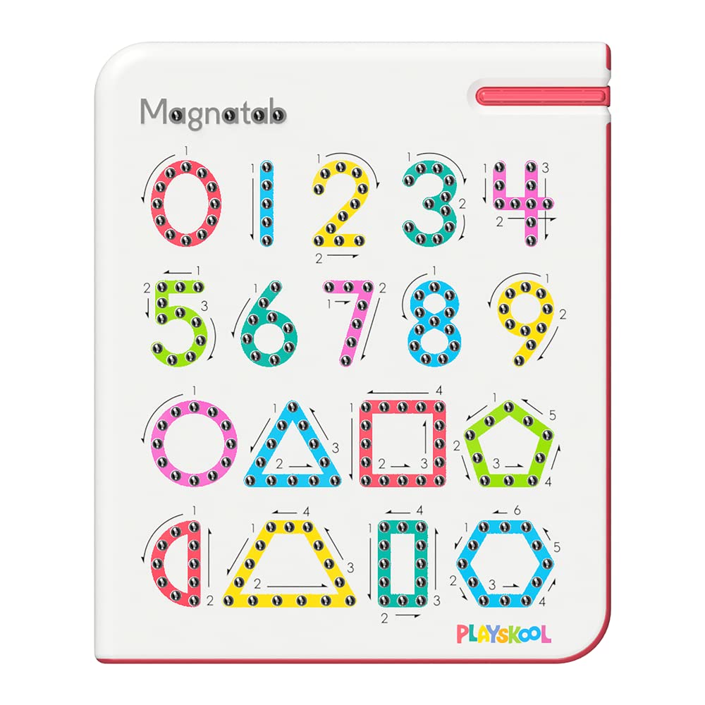 Magnatab Playskool Numbers and Shapes — Magnetic Board Toy Letter Tracing for Toddlers Learning and Sensory Drawing — for Kids Ages 3 and Up