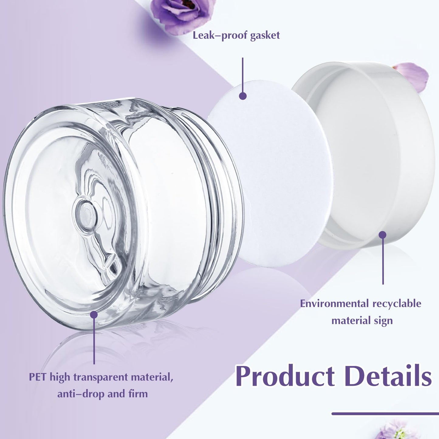 Lanties 200 Pcs 1 oz Empty Bulk Plastic Container Jars with White Lid Leak Proof Round Clear Plastic Jars Small Cosmetic Travel Containers for Storage Makeup Beauty Products Creams Lotion Ointments