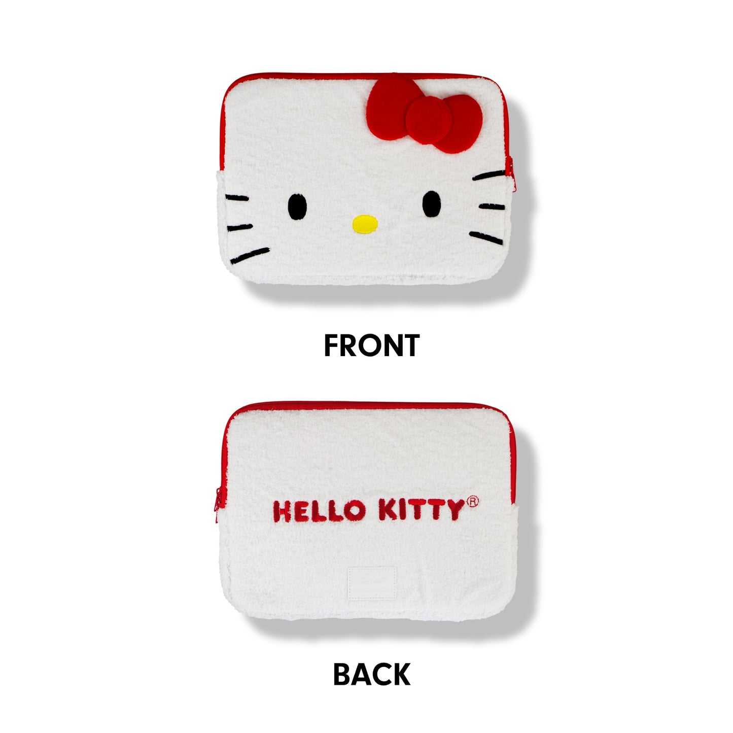 Sonix x Sanrio Plush Tech Sleeve | 14 inch Fuzzy Laptop Computer and iPad Tablet Carrying Case Cover, Protective Travel Bag | White 13" - 14" | Hello Kitty