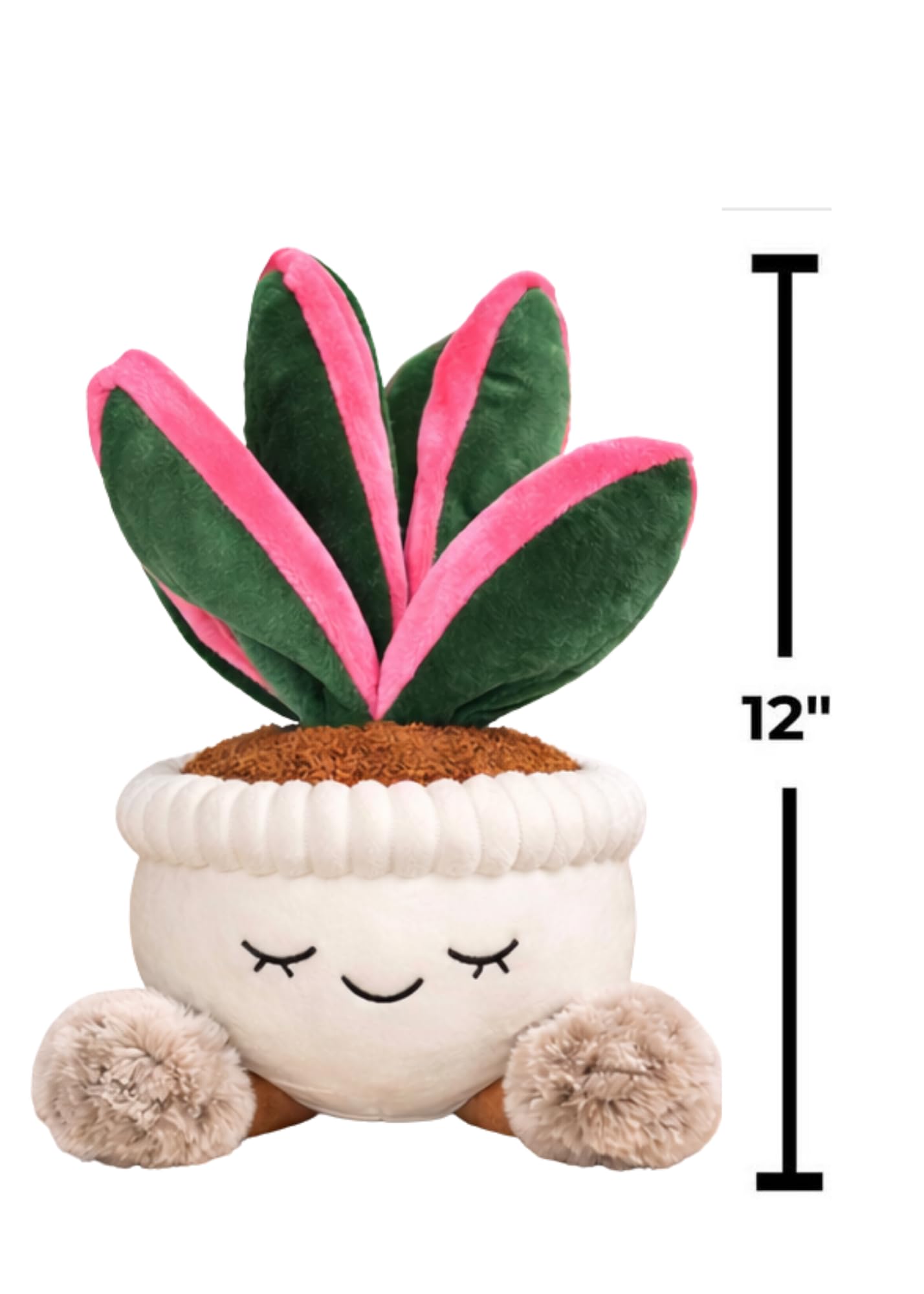 12 Inch Soft Plush Potted Plant Set of 3 Rubber Tree, Cactus and Oyster. Perfect as a Home Decoration or Office Gift (Succulents)