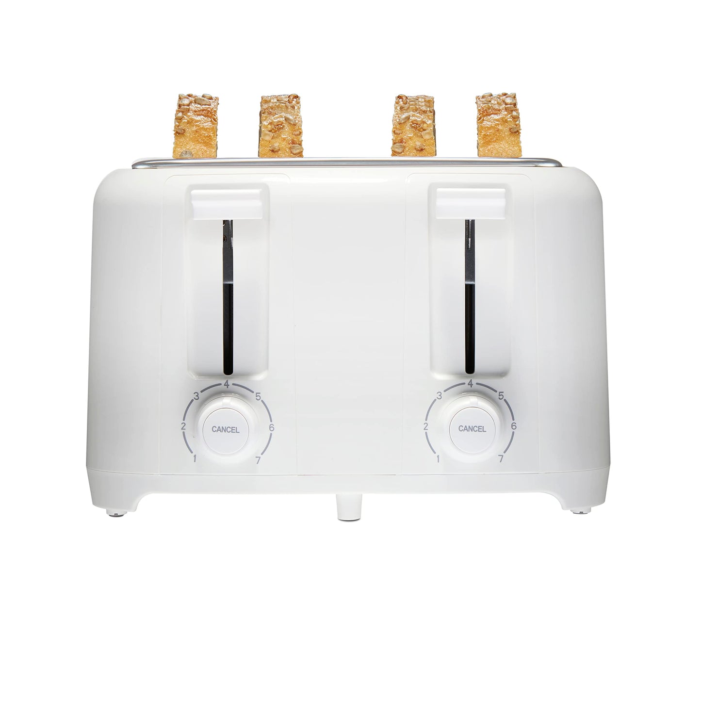 Proctor Silex 4 Slice Toaster with Extra Wide Slots for Bagels, Cool-Touch Walls, Shade Selector with 7 Browning Levels, Toast Boost, Auto Shut-off and Cancel Button, White (24214PS)