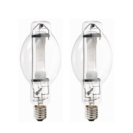 Bluex Bulbs (2 Pack MH1000/U/BT37 1000W Metal Halide Bulb Mogul Base (E39) - BT37 Clear M47 HID Lamp 110,000 Lumens 4000K