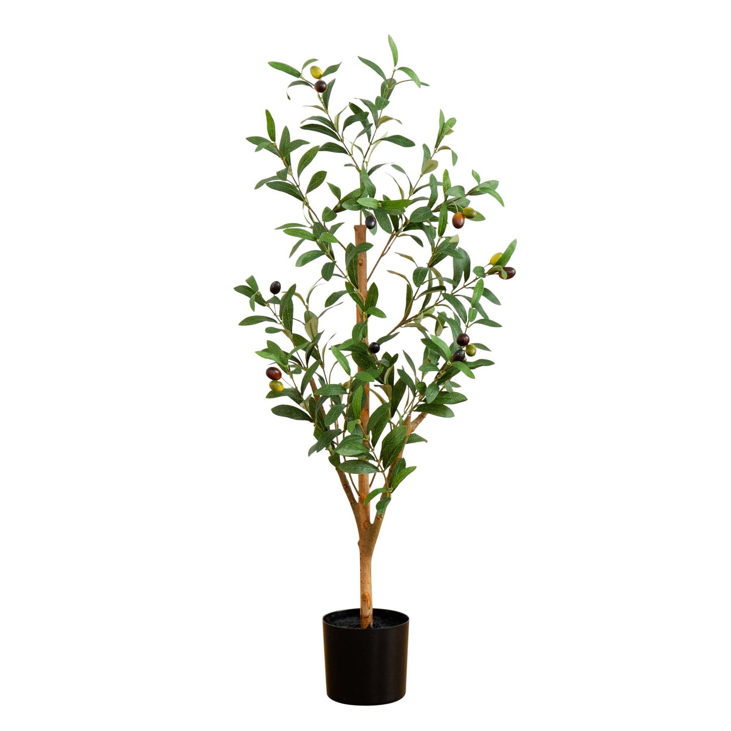 Nearly Natural Olive Tree - 3FT Tall Silk Faux Olive Tree for Home and Office Decor, Realistic Branches and Lifelike Fruits, Natural Wood Trunk, Potted