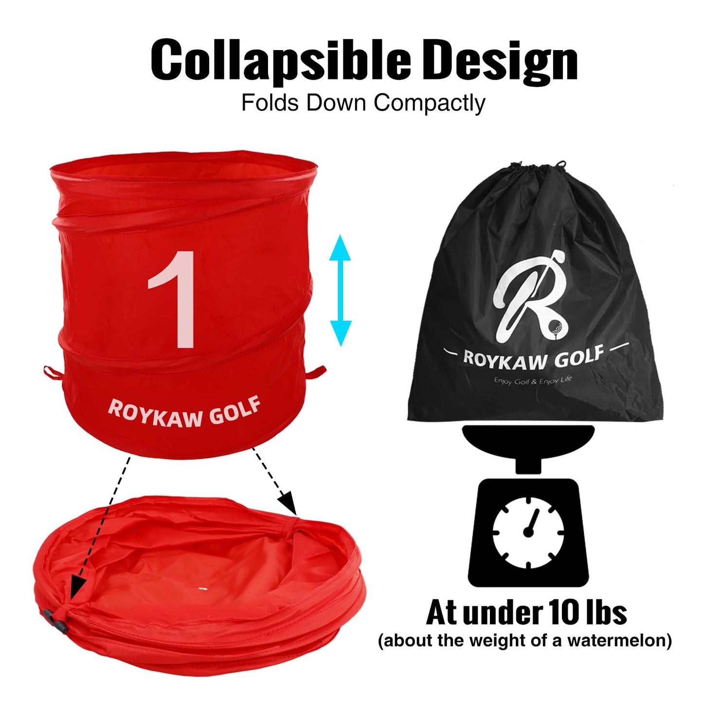 Roykaw Backyard Golf Game, 9 Holes Bucket Game with Balls, Battle Golf Game for Outdoor Beach Park & Indoor, Golf Yard Game Set for Fun, Fits Family & Friend Party (No Golf Club)