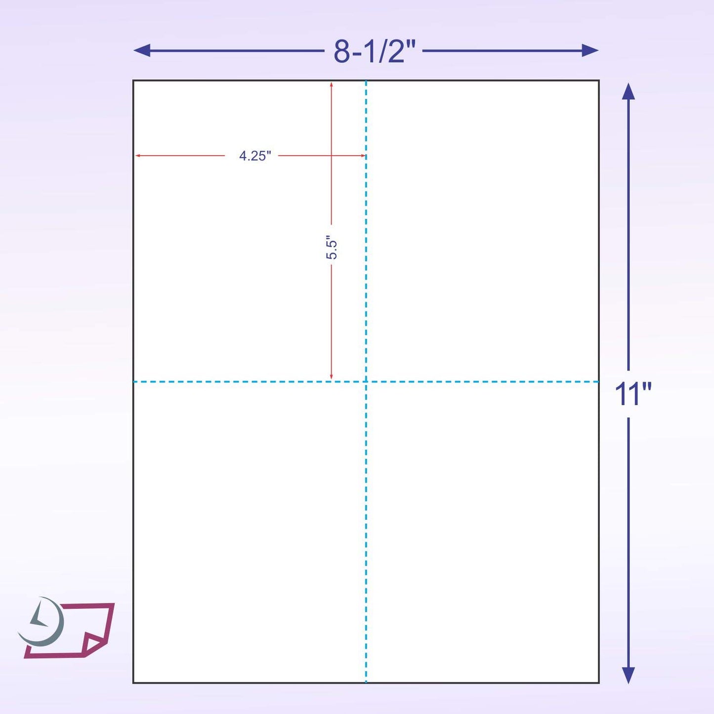 NextDayLabels - 8-1/2 x 11 Blank Perforated Paper, 24# 4 Per Page - 500 Sheets/Ream, Item #1689