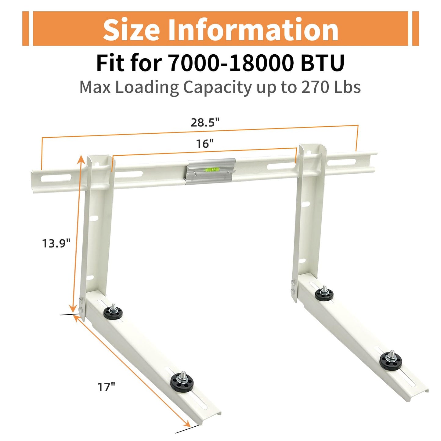 Mini Split Air Conditioner Bracket, Outdoor Wall Mounting Bracket for Ductless Mini Split Air Conditioner Heat Pump Systems, Universal,7000-18000 Btu AC Units, Heavy Duty Support up to 270 LBS