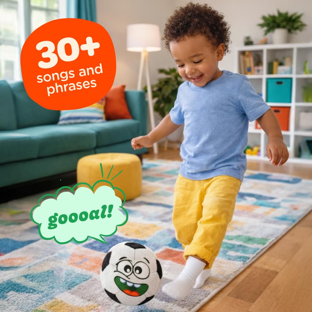 Move2Play, Hilariously Interactive Toy with Music & Sound Effects | Birthday Gift for Boy & Girl | Ball for Toddler & Baby | Indoor/Outdoor | Age 6, 9, 12+ month | 1, 2, 3+ Year Old (Soccer Ball)