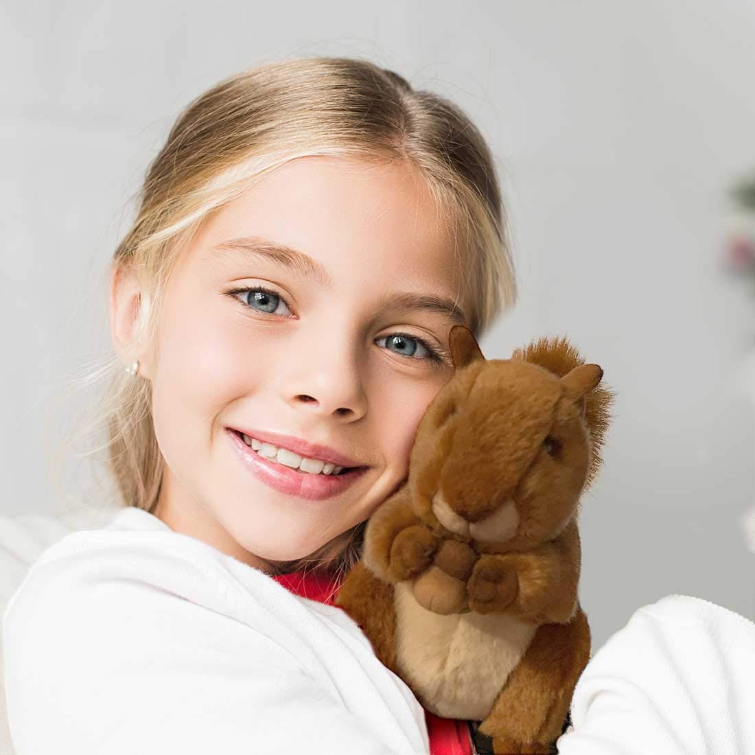 Aurora World Miyoni Squirrel Plush Set - 8" Realistic Stuffed Animals for Kids and Collectors (Red Squirrel)
