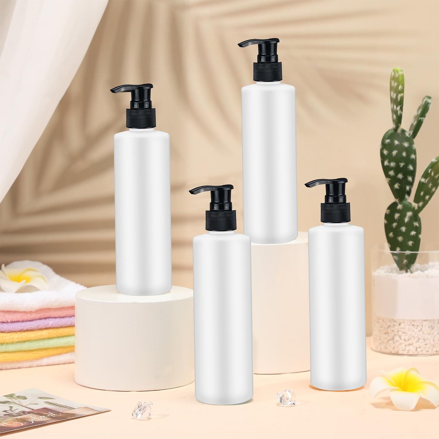 Thyle 20 Pcs Plastic Pump Dispenser Bottle 8 oz Refillable Plastic Pump Bottles Bulk Lotion Container Travel Lock Empty Lotion Bottle for Shampoo Massage Oil Dispensing Lotion(Black Pump Head)