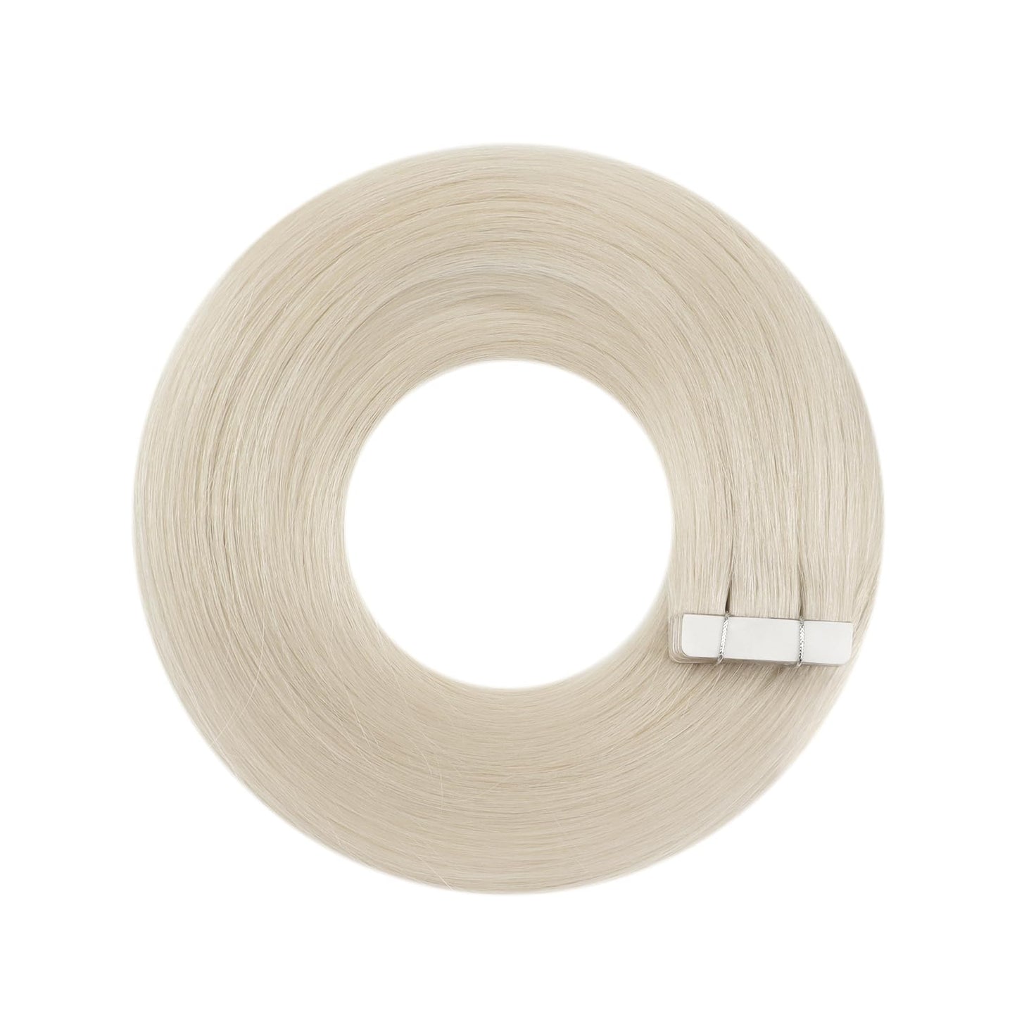 YoungSee Platinum Blonde Tape in Extensions Human Hair 24 Inch Seamless Tape in Hair Extensions Human Hair Platinum Blonde Tape on Hair Extensions Human Hair Blonde for Long Hair 20pcs 50g