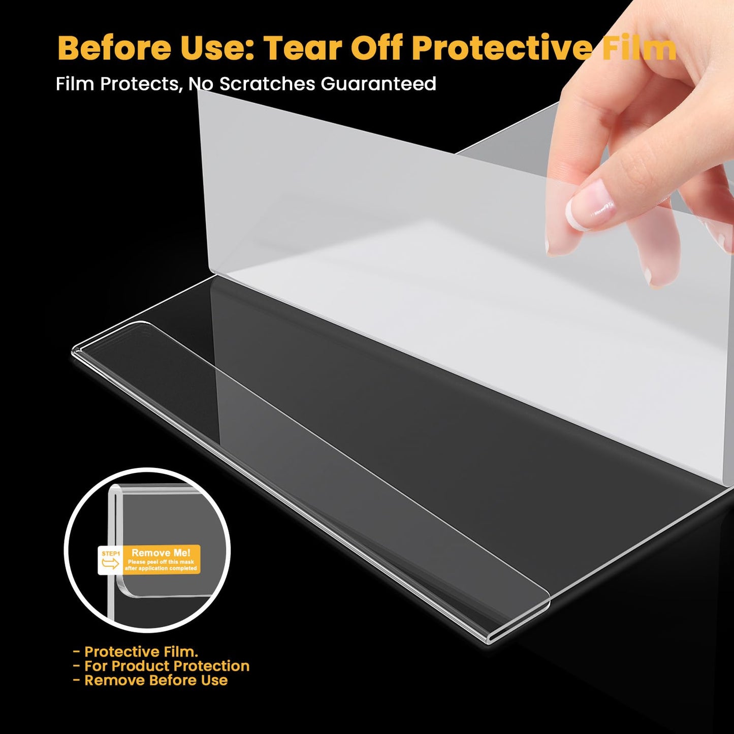 20 Pack Acrylic Sign Holder 8.5 x 11 Wall Mount, Clear Wall Signs Photo Menu Flyer Display Holders, Plastic Paper Picture Acrylic Frames for Office Home Restaurant Business Store (with Adhesive Tape)