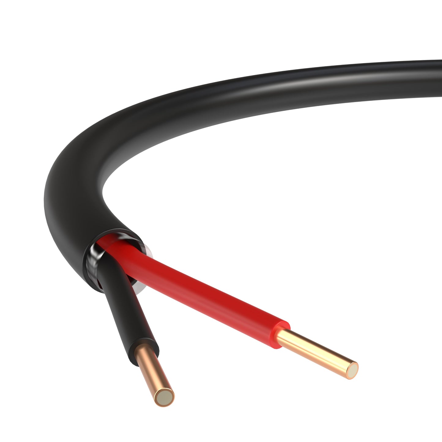 Cables Direct Online 18-Gauge Outdoor Alarm Wire, 500 Ft, Black 18 AWG, 2 Conductor, Copper Clad Aluminum, Solid Bulk Security Cable | CL2 Rated, Direct Burial, UV & Weather Resistant for Exterior