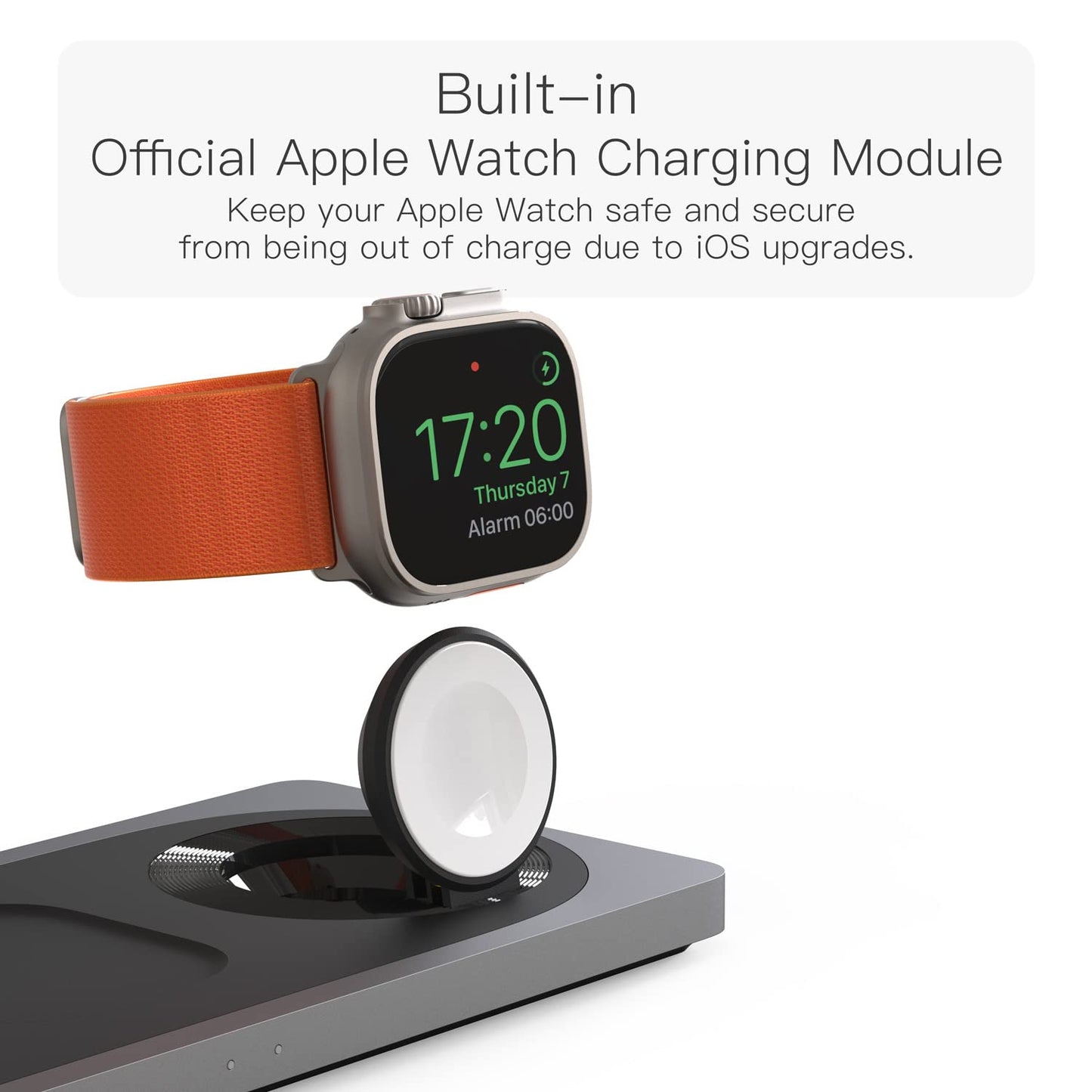 3-in-1 Charging Station for Apple Devices: Used for iPhone and Watch Charging Station with Magsafe Charger Stand, Wireless Charger for iPhone15/14/13/12, Apple Watch 1-9/Ultra, AirPods 3 Pro