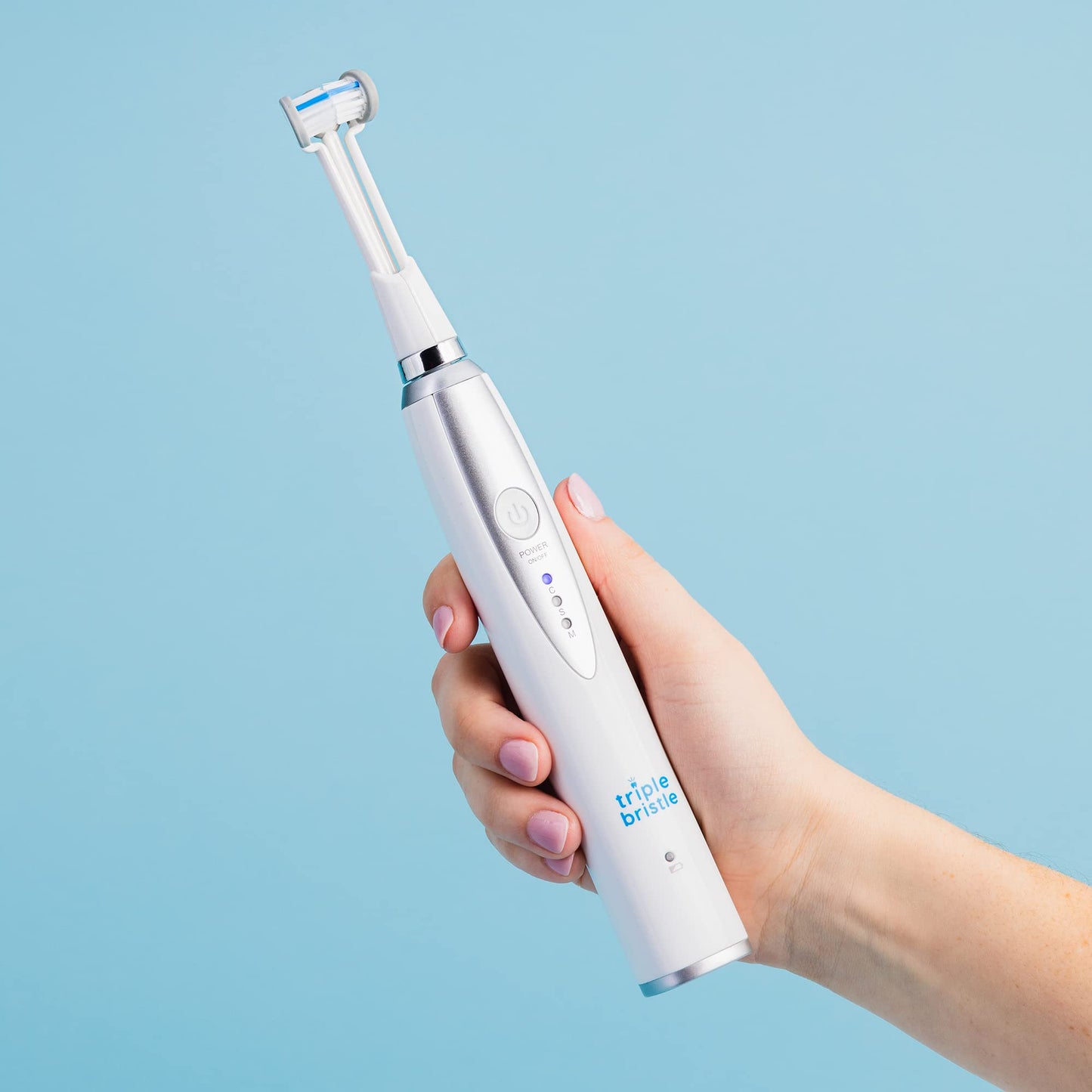 Triple Bristle Kids Sonic Toothbrush | 1 Pack | 3 Sided Toothbrush to Clean Teeth and Gums | Dentist Created & Approved | Fun Sticker Rewards | Rechargeable Three Sided Toothbrush for Kids