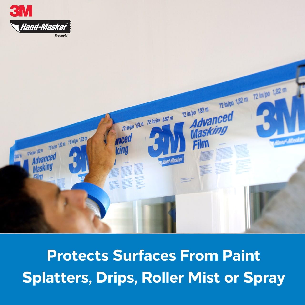3M Hand Masker M3000 Tape Dispenser, Film & Tape, Applies Painter's Tape to Masking Film or Paper in One Continuous Application, Compact & Lightweight Design, Saves Time When Preparing For Painting