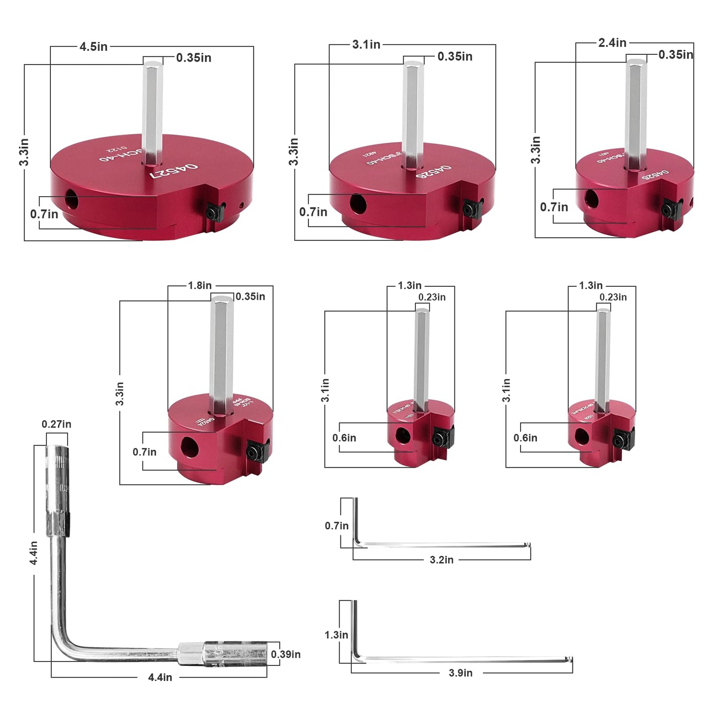 6 Piece Plastic Pipe Fitting Reamer Kit With A Socket Wrench, 0.75" 1" 1.5" 2" 3" 4 Inch PVC Pipe Reamer Tools Contain PPR75, PPR100, PPR150, PPR200, PPR300, PPR400, Fit Standard 3/8" & 1/4" Drills