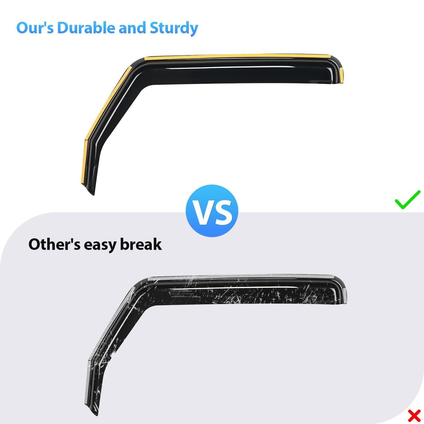 Nilight Window Visor Compatible with Jeep Wrangler JL/Gladiator 2018 2019 2020 2021 2022 2023 2024 2025 2026 Vent Window Deflectors,Rain Guards Acrylic-4pcs