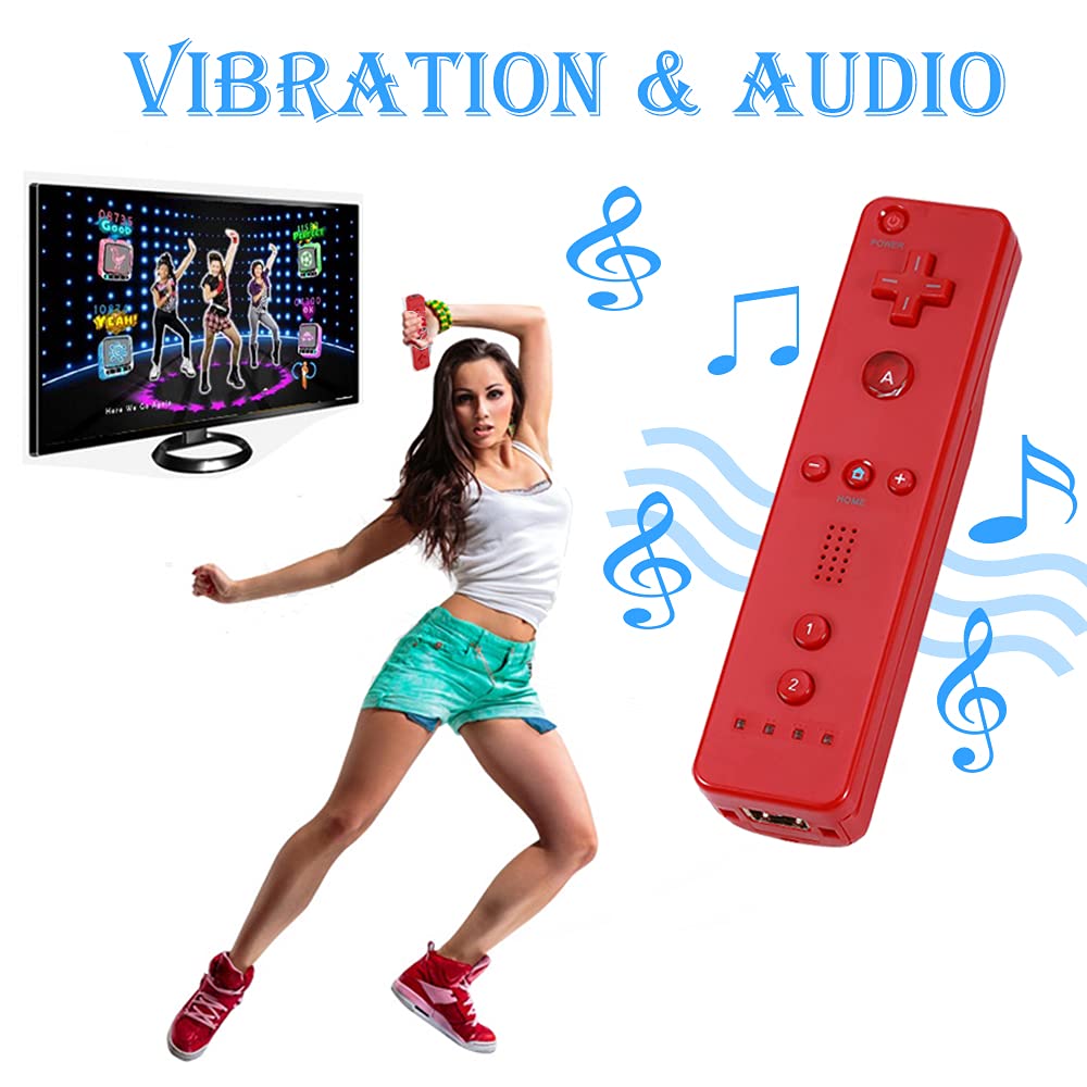Tevodo Wii Remote Controller, 4 Packs Upgrade Wii Wireless Controller Compatible with Wii Wii U(Red Blue Pink Deep Blue)