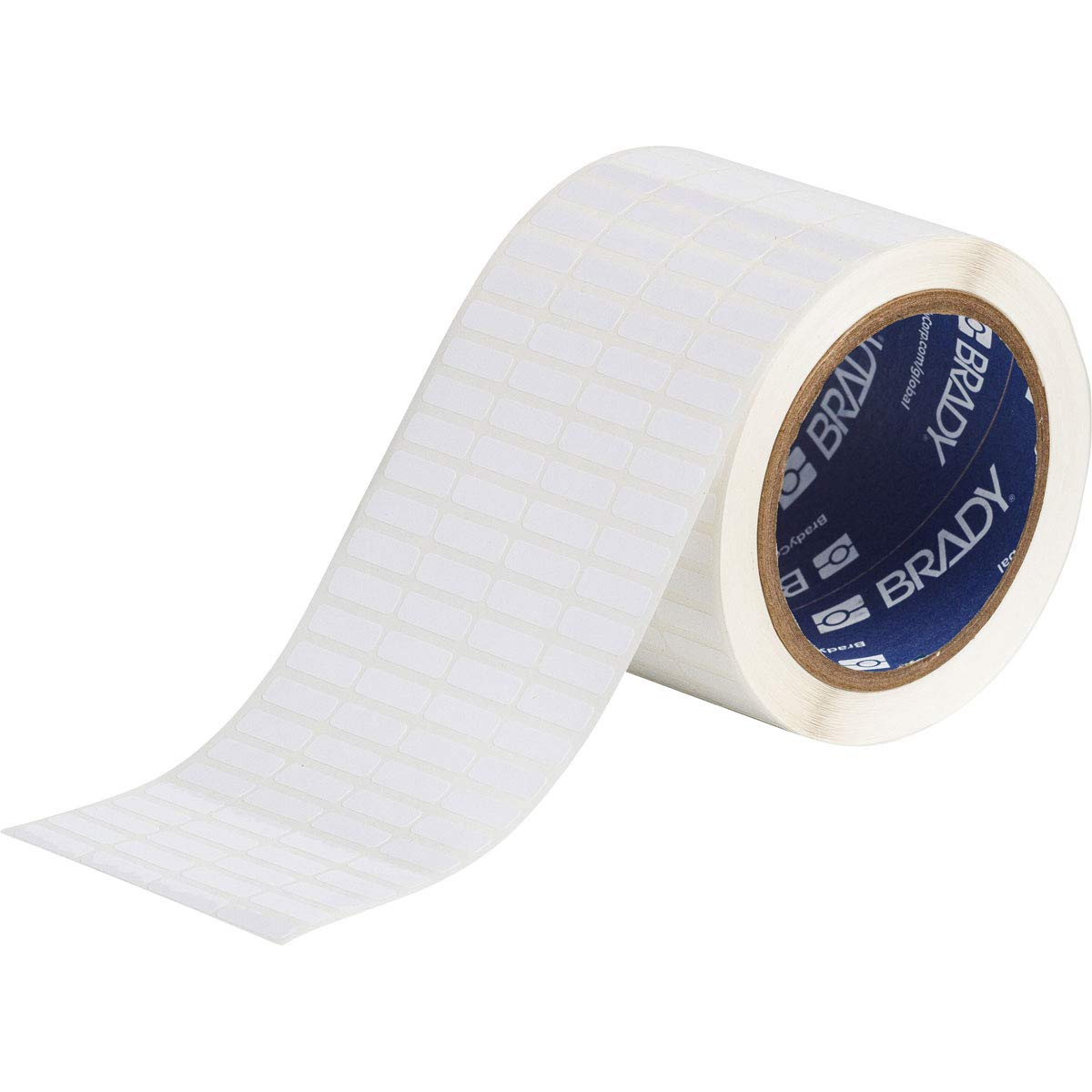 Brady THT-1-423-10 0.75" Width x 0.25" Height, B-423 Permanent Polyester, Gloss Finish White Thermal Transfer Printable Label (10000 per Roll)
