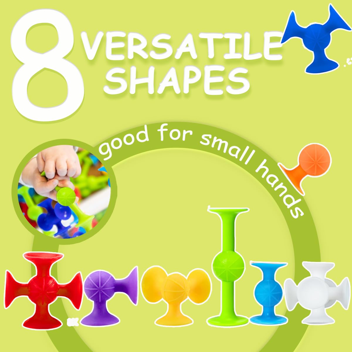 Suction Bath Toys for Baby, 47 Piece Starter Set Suction Cup Toys Preschool Sensory Fidget Toys for Toddlers 1-3 4-8 | No Hole Bath Toy | BPA Free Bath Toys (Large Size)