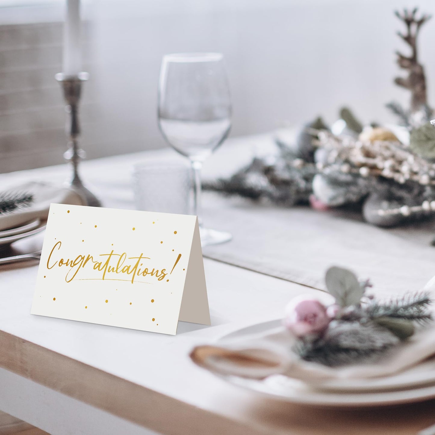 Dinifee 100 Pack Congratulations Cards with Envelopes All Occasion Congrats Greeting Card for Engagement,Business,Baby Shower,Wedding Graduation Party, 4 x 6 In(Gray)