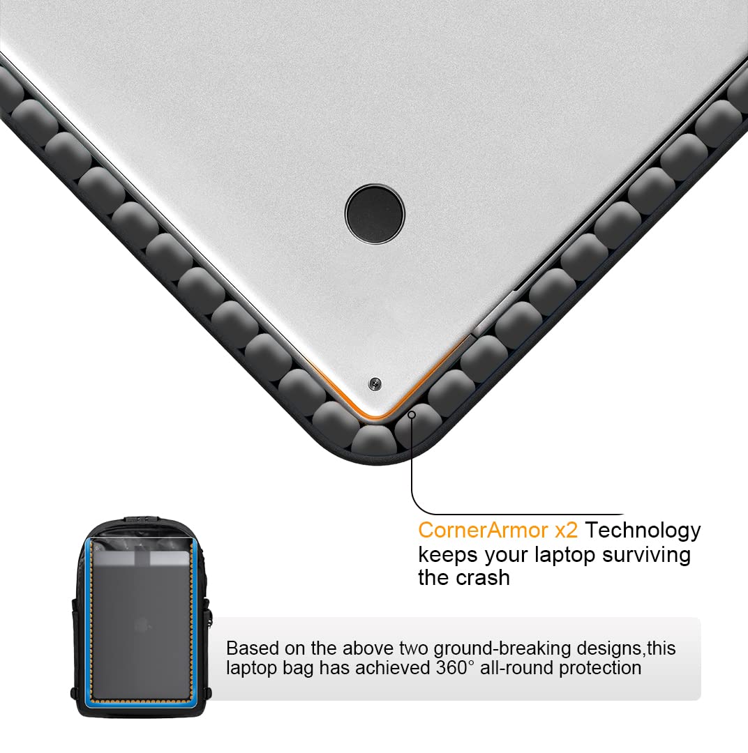 Tzowla Anti-Theft Water Resistant 17.3 Inch Laptop Backpack with USB Charging Port and Lock, Black