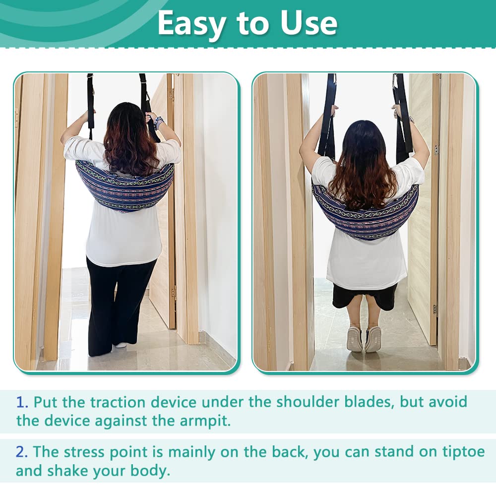 Spinal Decompression Devices Back Traction Stretcher Spine Decompression Machine Lumbar Traction Device for Lower Back Pain Relief Back Stretching Device Door Traction Pillow