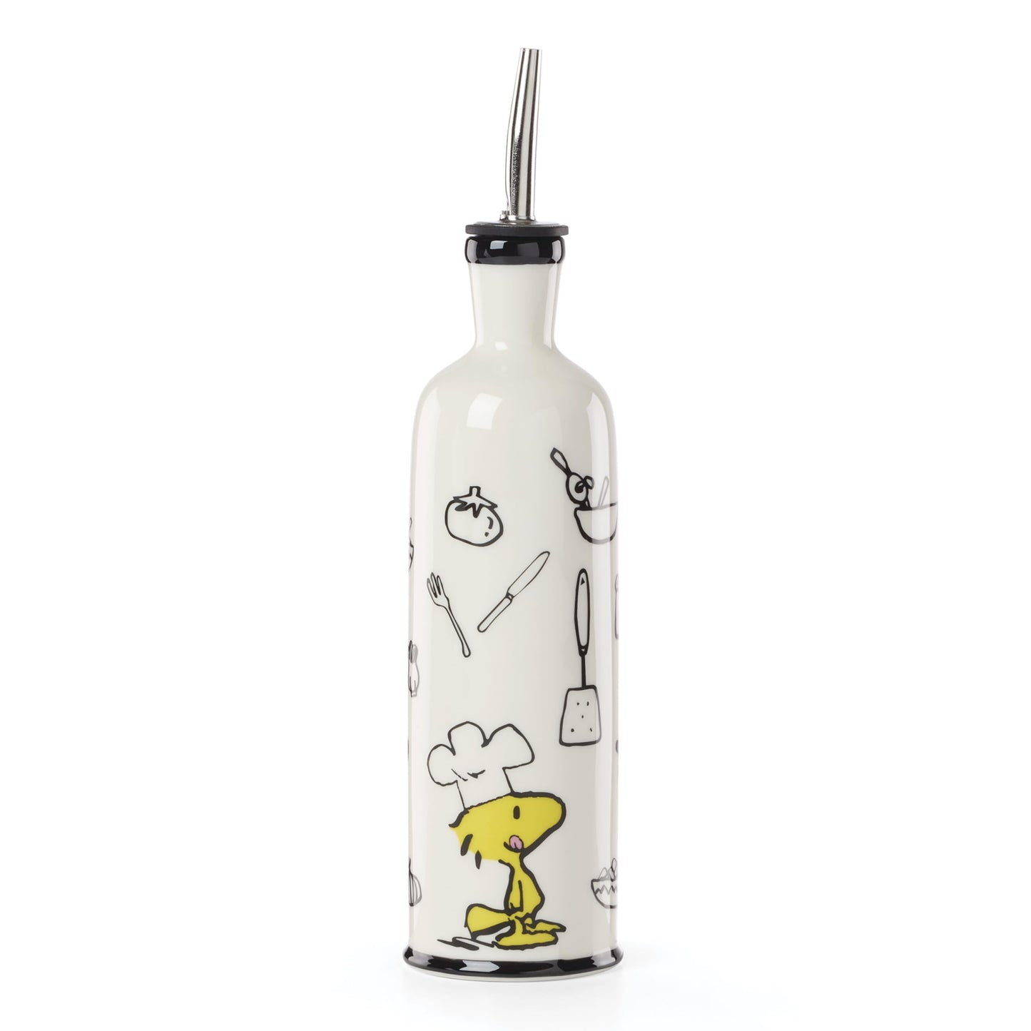 Lenox Home And Kitchen, Chef Snoopy Oil Bottle, Porcelain Material, Kitchen Gadgets, Oil Dispenser Bottle, Table Decor And Accessories, Snoopy Peanut Design, Home (White, 1 Piece, 11 Ounce Capcity)