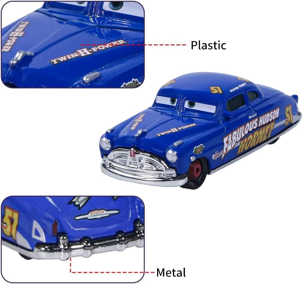 6 PCS Toys Car 2 3 Mater Chick Hicks The King Doc Hudson Sheriff Diecast Car Toy Set for Boy Kids Gifts
