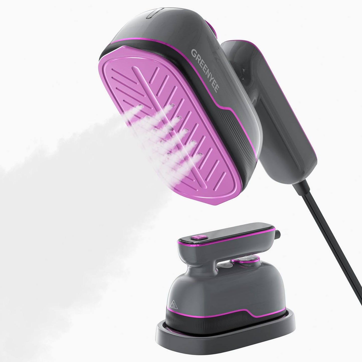 GREENYEE Travel Steamer Iron for Clothes, Portable Handheld Garment Steamer with 6 Smart Modes, Strong Penetrating Steam, 180° Rotatable Handle, 150ml Large Tank for Home & Travel (Light Gray)