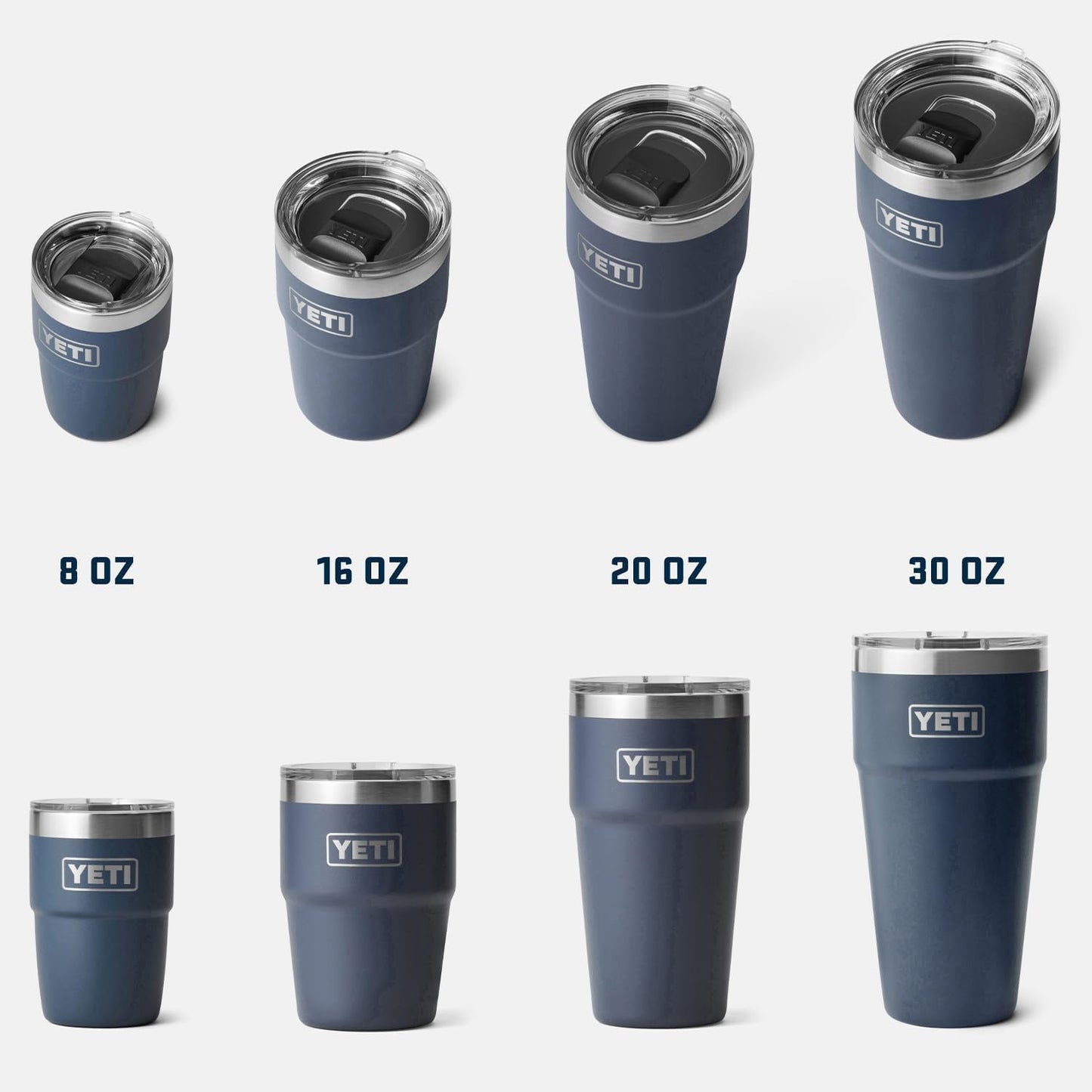 YETI Rambler 16 oz Stackable Tumbler, Vacuum Insulated, Stainless Steel with MagSlider Lid, White/Badge