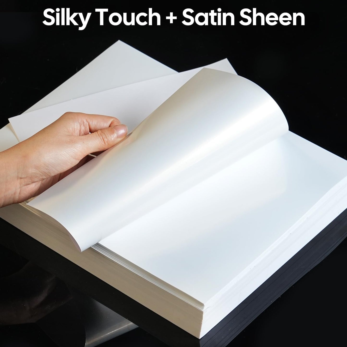 QYH Glossy Sticker Paper for Inkjet & Laser Printer - 160 Sheets Waterproof Printable Vinyl, Compatible with Cricut/Silhouette, Vivid Prints for DIY Crafts, Small Business 8.5x11in